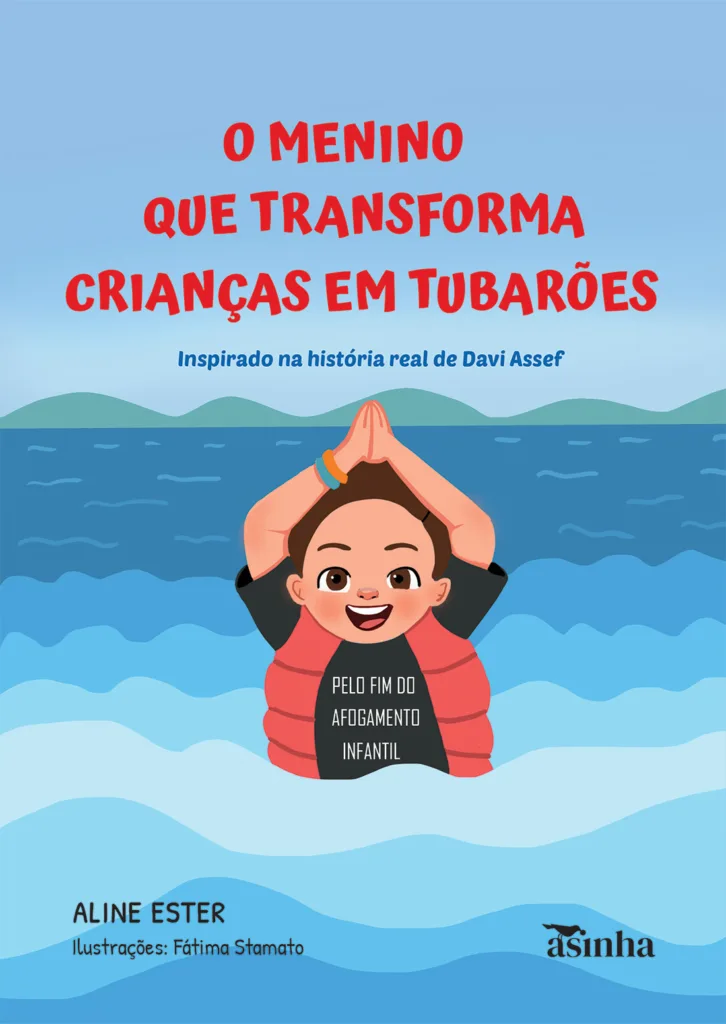 Capa do livro O menino que transforma crianças em tubarões