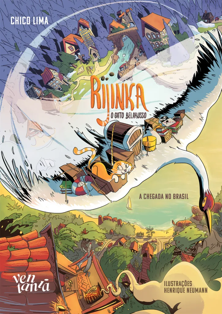 Capa do livro Rijinka, o gato belarusso: A chegada no Brasil