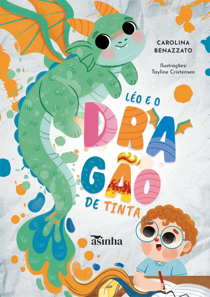 Capa do livro Léo e o dragão de tinta