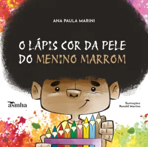 O lápis cor da pele do menino marrom